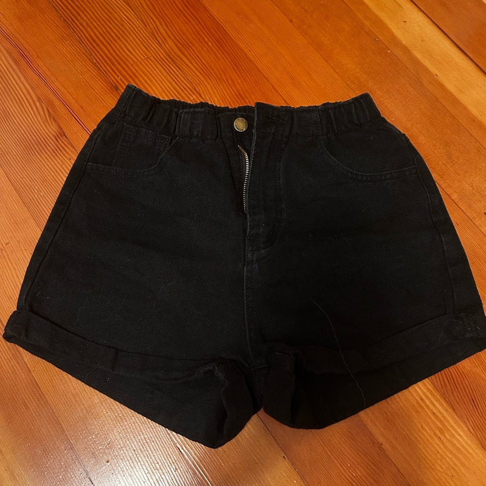 Black Denim Shorts